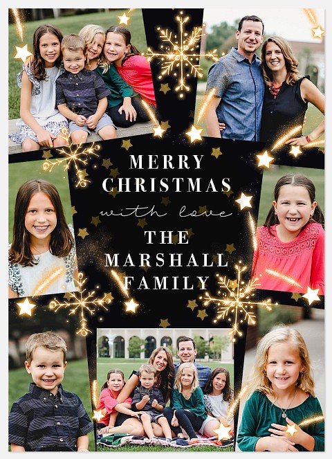 Festive Sparklers Holiday Photo Cards