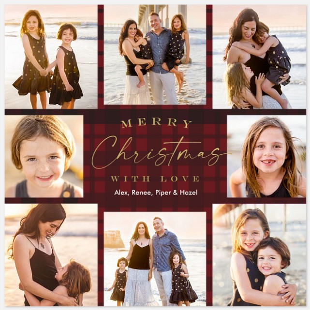 Plaid Arrangement Holiday Photo Cards