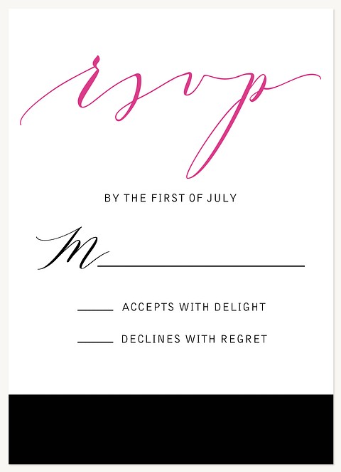 Glamorous Script Bat Mitzvah RSVP Cards