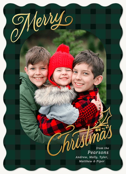 Fanciful Evergreen Personalized Holiday Cards