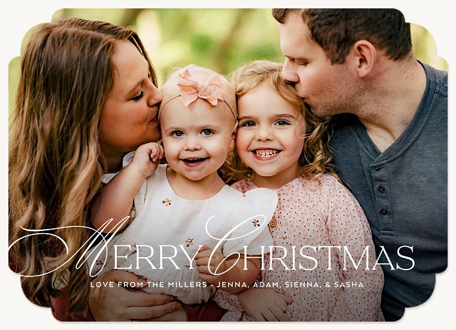 Fancy Script Personalized Holiday Cards
