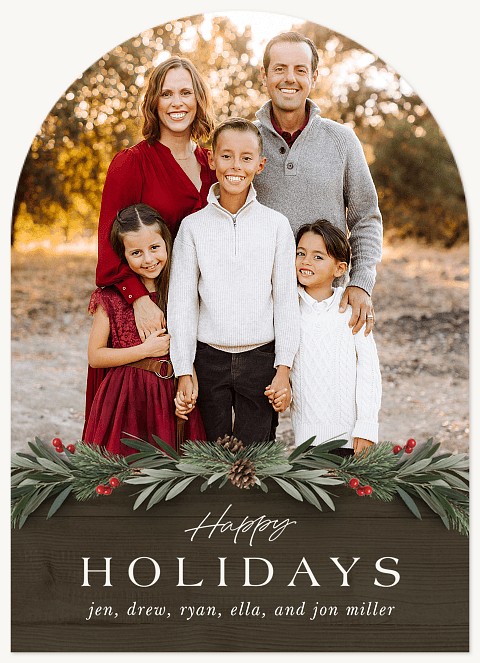 Rustic Woodland Photo Holiday Cards