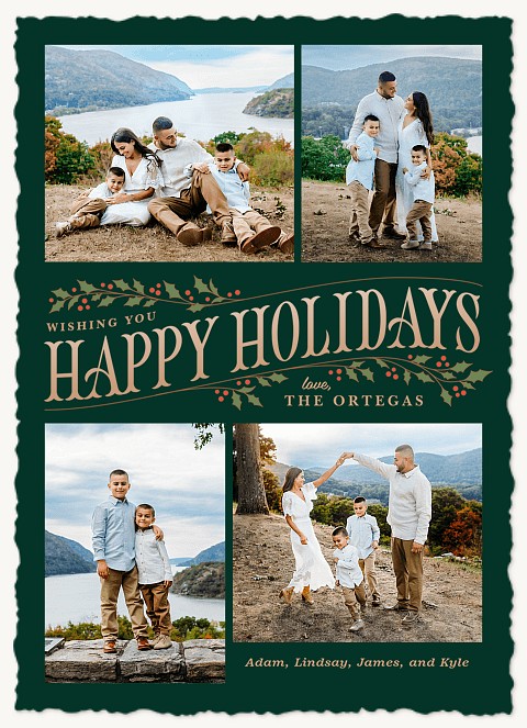 Heritage Holly Personalized Holiday Cards