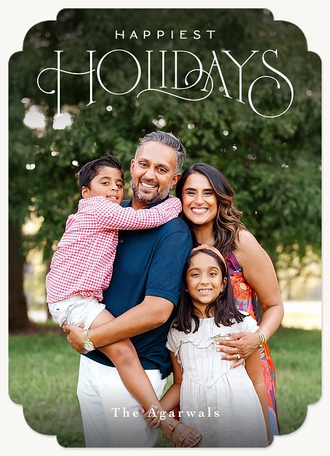 Flourished Type Personalized Holiday Cards