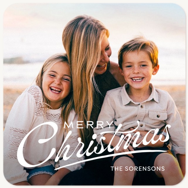Script Underline Personalized Holiday Cards