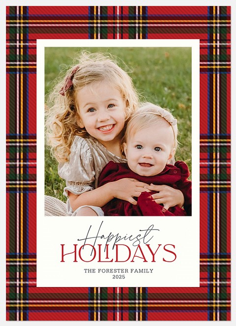 Flannel Frame Holiday Photo Cards