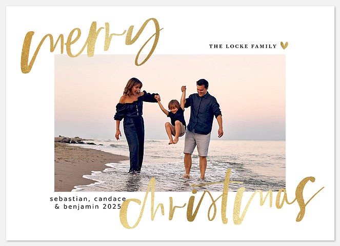 Whimsical Brush Holiday Photo Cards