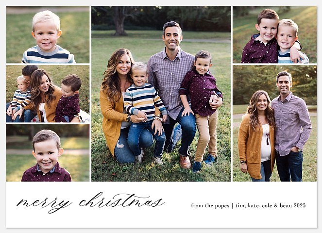 Modern Grid Holiday Photo Cards