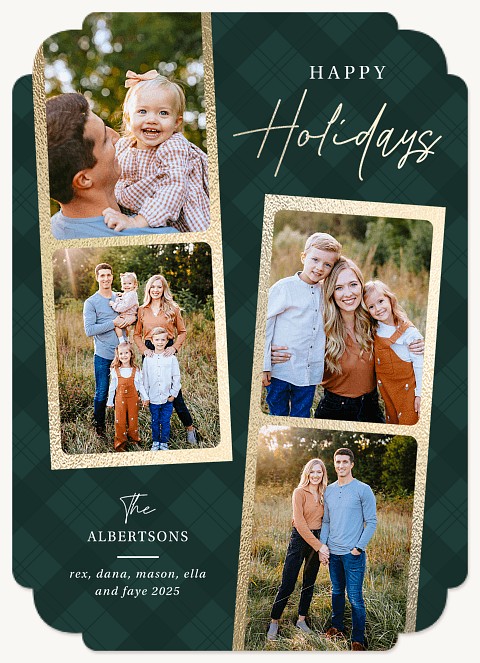 Gold Leaf Photobooth Personalized Holiday Cards
