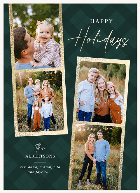 Gold Leaf Photobooth Personalized Holiday Cards