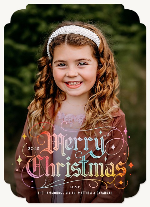 Enchanted Script Personalized Holiday Cards