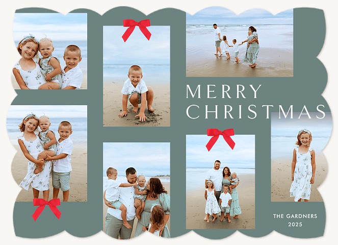 Bow Accents Personalized Holiday Cards