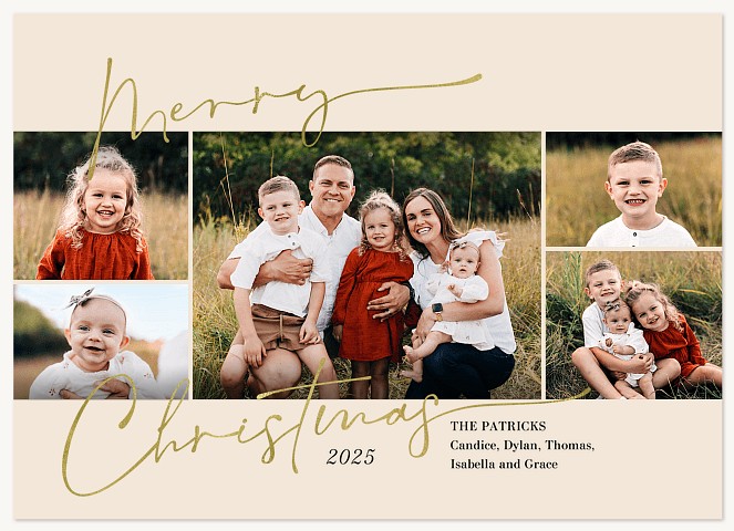 Script Overlay Personalized Holiday Cards