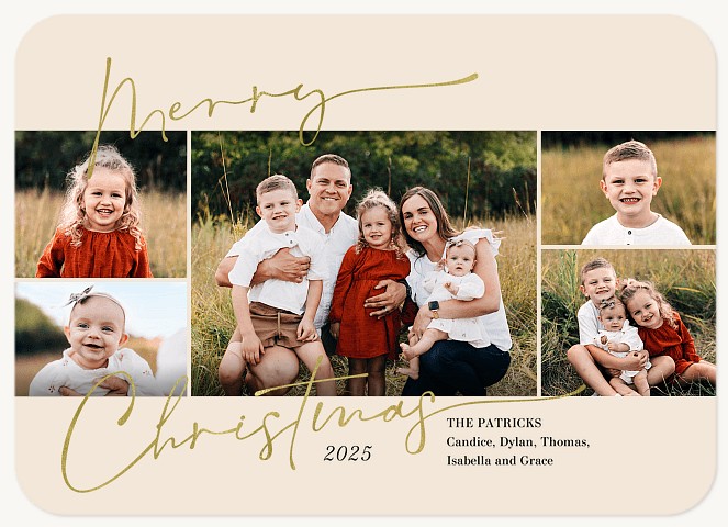 Script Overlay Personalized Holiday Cards