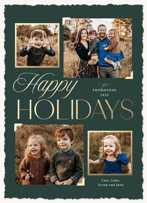 Elegant Photo Album Personalized Holiday Cards
