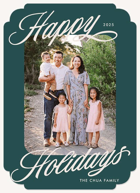 Traditional Script Personalized Holiday Cards