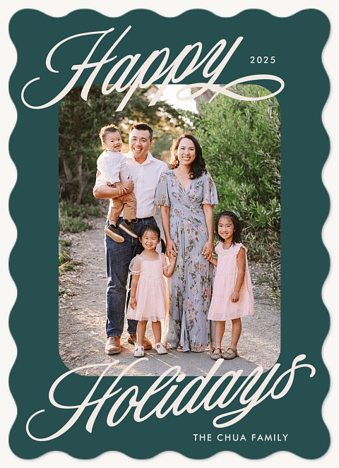 Traditional Script Photo Holiday Cards