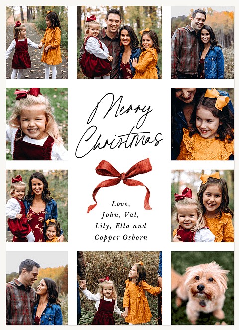 Ribboned Memories Personalized Holiday Cards