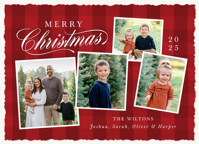 Checkered Gallery Personalized Holiday Cards