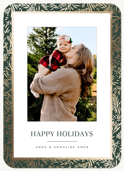 Gilded Mistletoe Personalized Holiday Cards