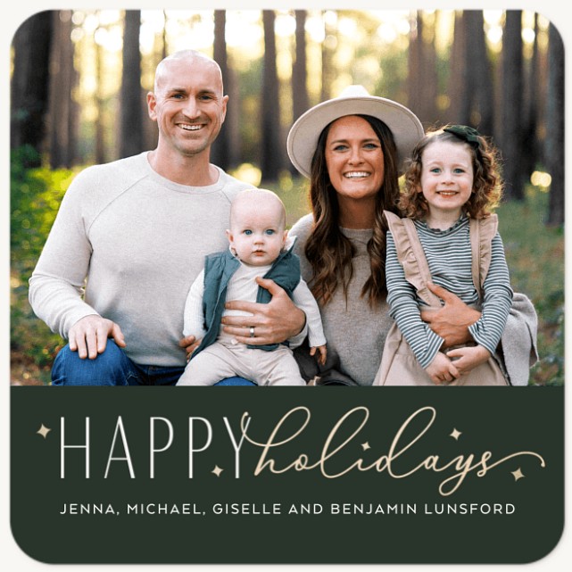 Simple Sparkles Personalized Holiday Cards