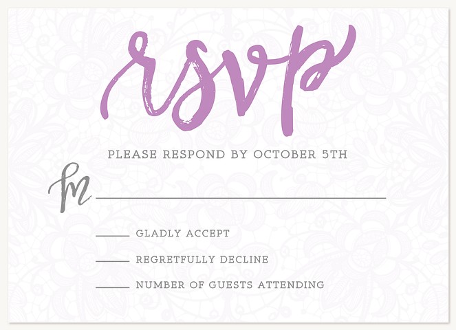 Regal Fete Quinceañera RSVP Cards