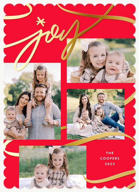 Joyful Ribbon Personalized Holiday Cards