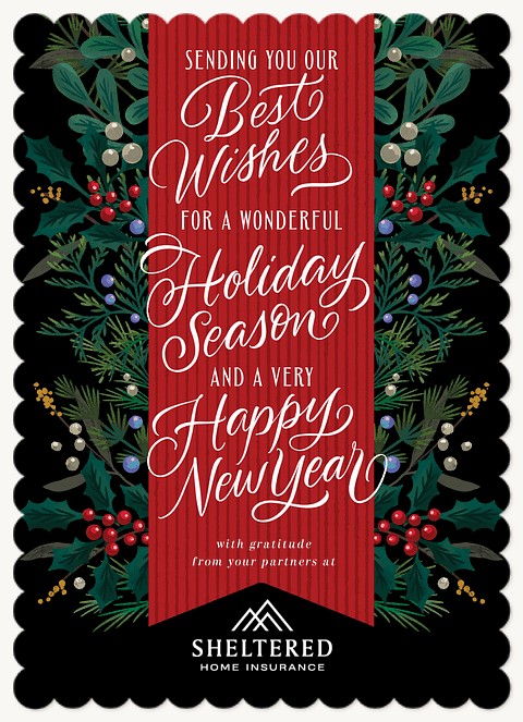 Red Ribbon Business Holiday Cards