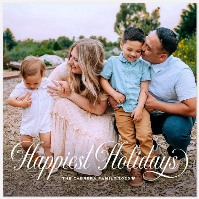 Classical Script Holiday Photo Cards