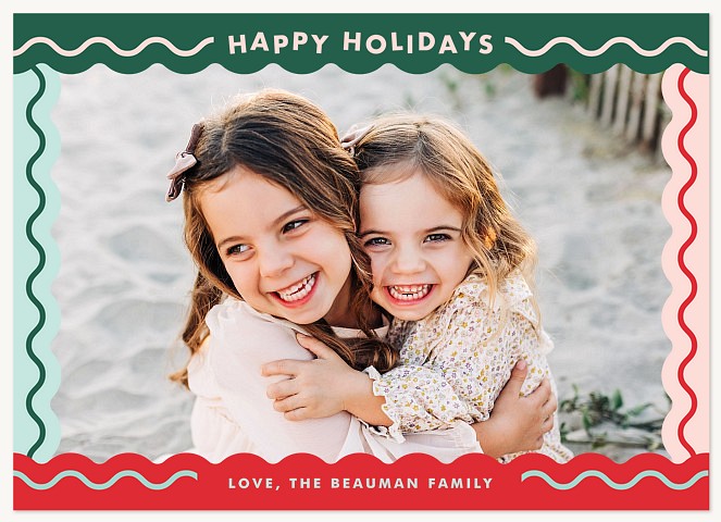 Waves of Color Personalized Holiday Cards