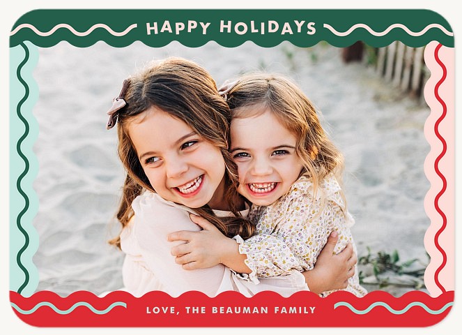 Waves of Color Personalized Holiday Cards