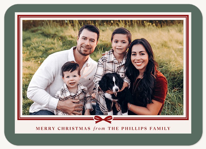 Ribbon Accent Personalized Holiday Cards