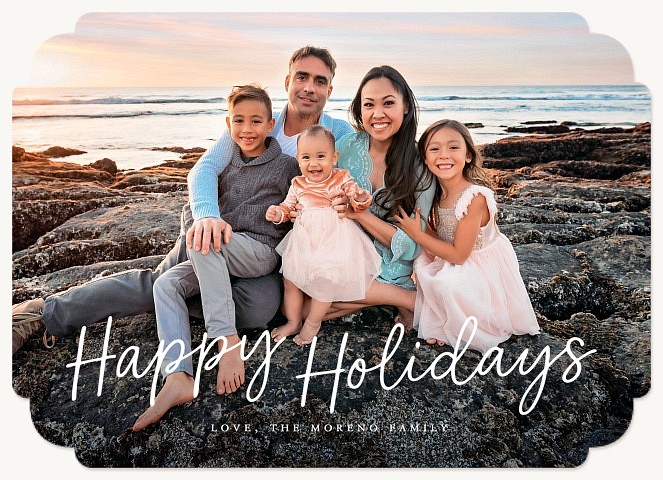 Slanted Brush Script Personalized Holiday Cards