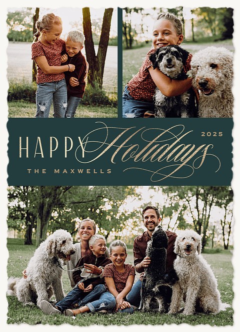 Eloquent Mixed Script Personalized Holiday Cards