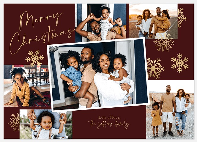 Snowflake Shine Holiday Photo Cards