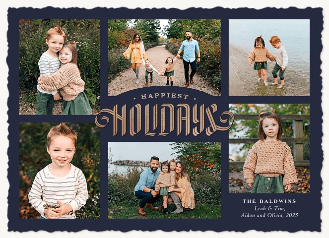 Refined Frame Personalized Holiday Cards