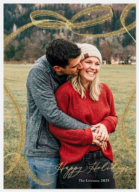 Sparkling Ribbon Holiday Photo Cards