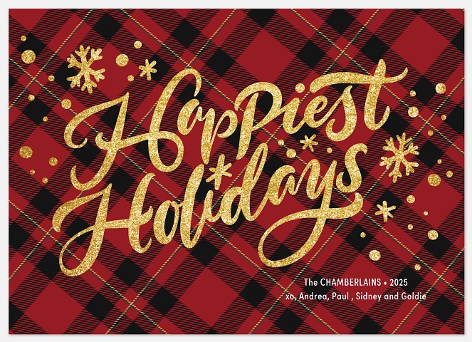 Classic Glitter Holiday Photo Cards
