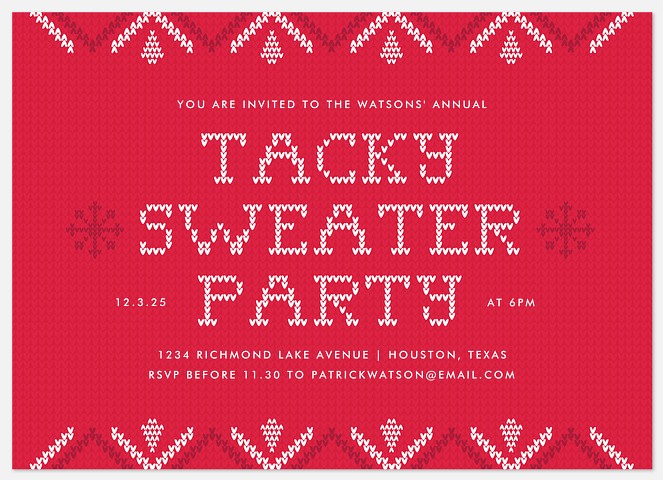 Keep it Tacky Holiday Party Invitations