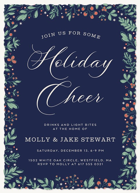 Festive Garland Holiday Party Invitations