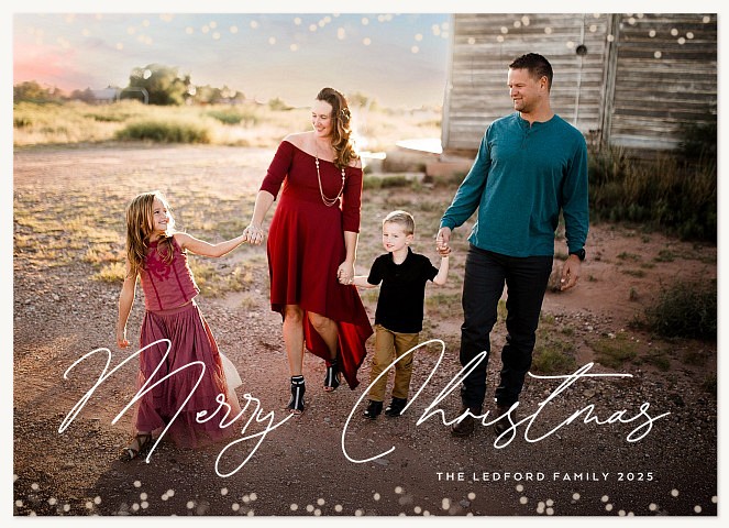 Bookend Bokeh Personalized Holiday Cards