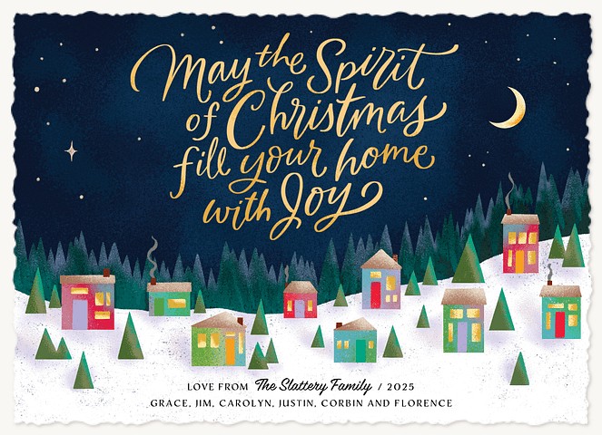 Joyful Village Personalized Holiday Cards