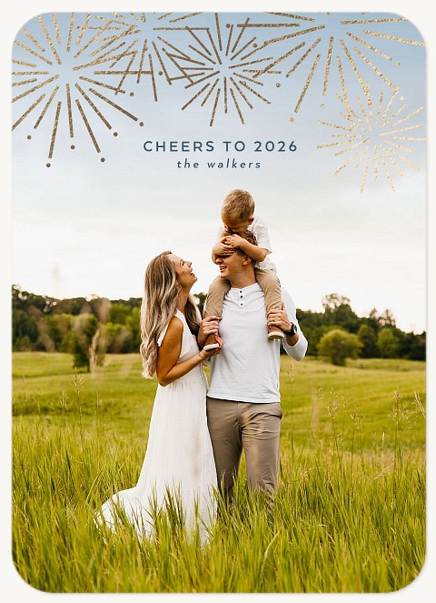 Firework Scatter Personalized Holiday Cards