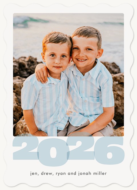 Big Year Overlay Personalized Holiday Cards