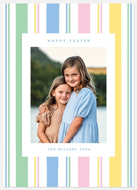 Springtime Stripes Easter Photo Cards