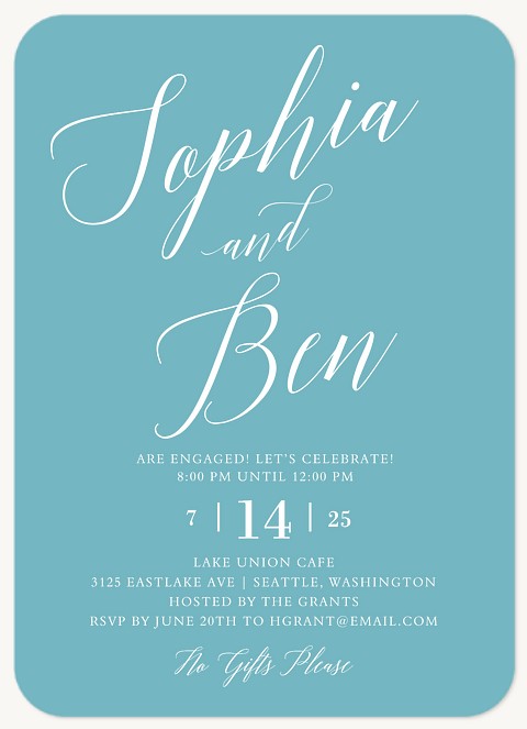 Simple Sophisticate Engagement Party Invitations
