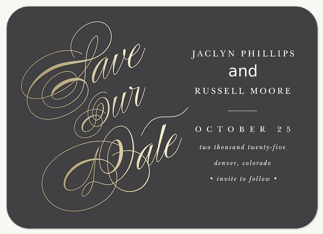 Exceptional Script Save the Date Cards