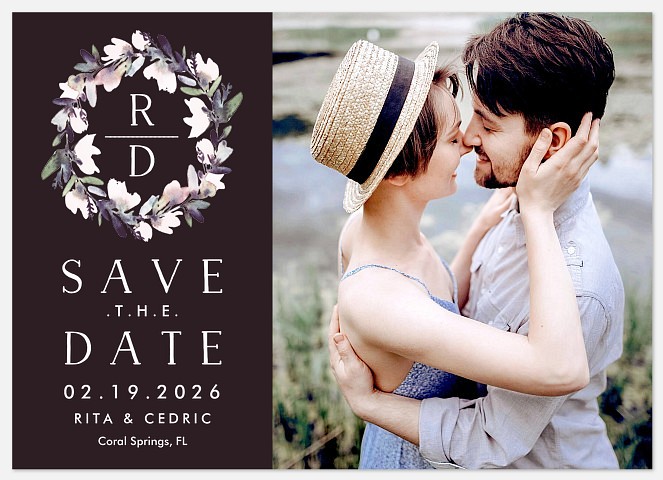 Lovely Wreath Save the Date Photo Cards