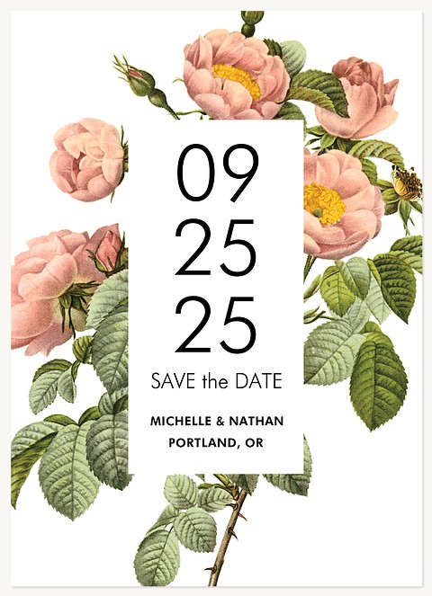 Vintage Roses Save the Date Cards