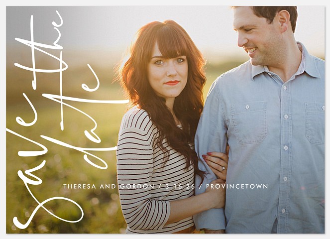 Modern Writing Save the Date Photo Cards